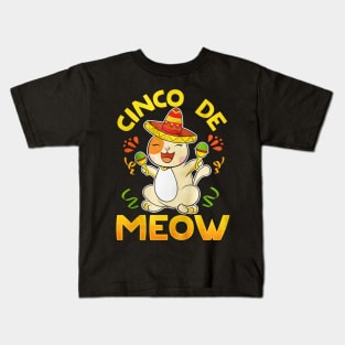 Cinco De Meow Kids T-Shirt